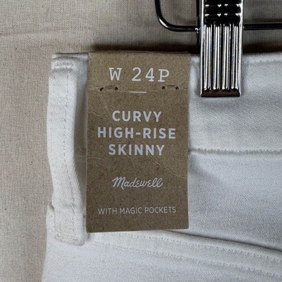 New Madewell Curvy High Rise Skinny Jeans size 24 Petite White - Picture 5 of 12